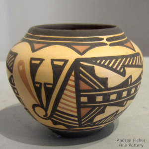 Geometric design on a polychrome jar