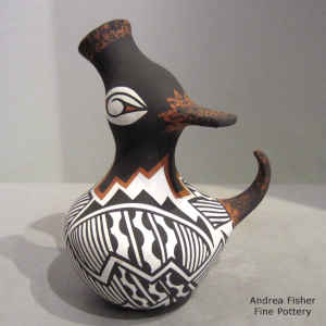 Geometric design on a polychrome duck pot